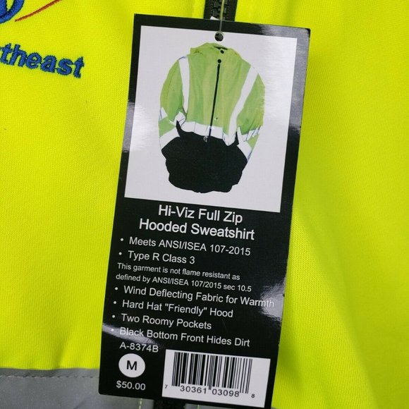 High Visibility M 3M AAA Northeastern Jacket - Picture 10 of 12